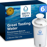 Brita Standard Pitcher and Dispenser Replacement Water Filters, White, 6