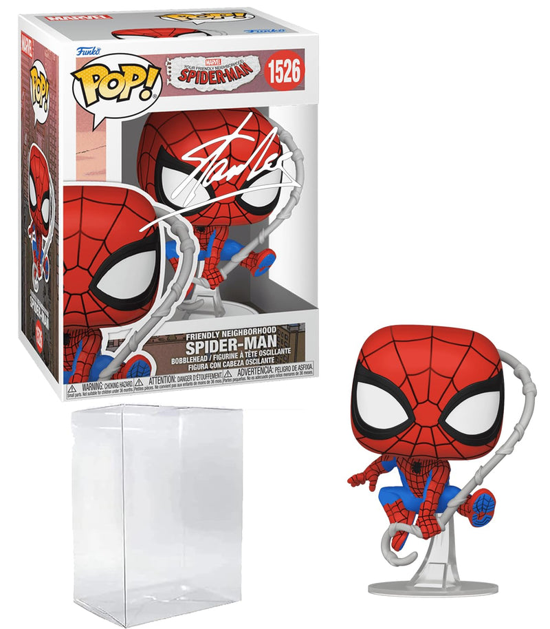 Funko Pop! Marvel Spider-Man Stan Lee Firmado (Reimpresion) con Estuche Protector