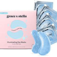 grace & stella Award Winning Under Eye Mask Reduce Dark Circles, Puffy Eyes, Undereye Bags, Wrinkles, Gel Under Eye Patches, New Mom Gifts - Vegan Self Care (48 Pairs, Blue)
