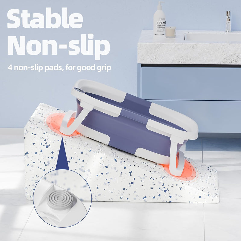 iBabyMax Bañera Plegable para Bebé con Termómetro 0 a 36 Meses Azul