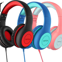 EarFun K1 Kids Headphones Wired with Mic, Headphone for Kids School 3Packs