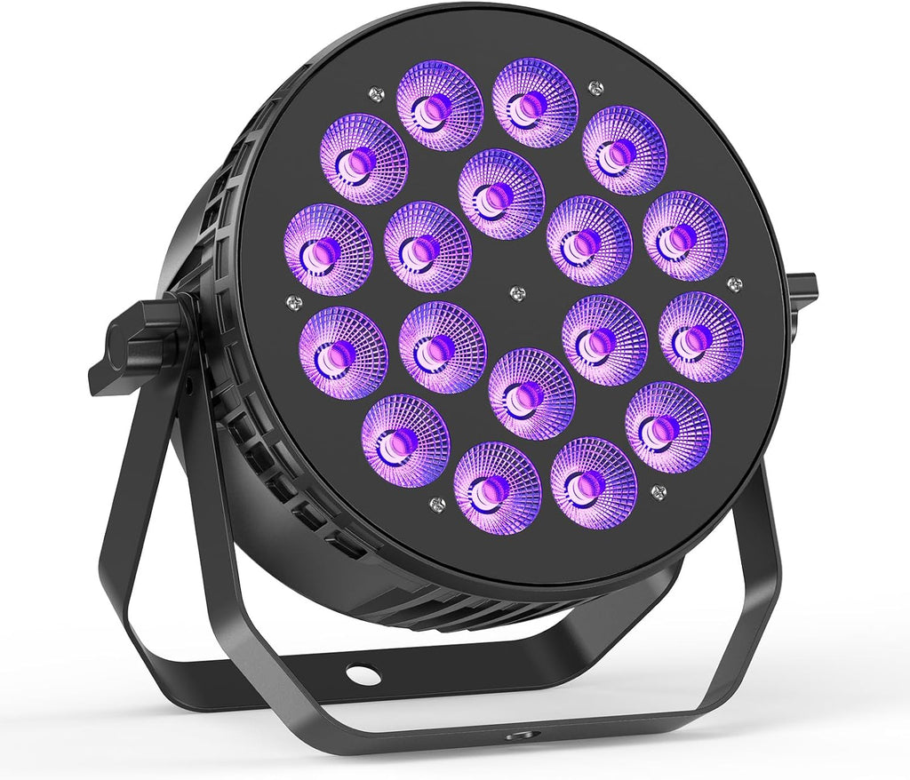 180 W Stage Par Lights, RGBW 4-in-1 LED Par Can Light with DMX512 Sound Activated Controlled Aluminum Uplights, Stage Lights for Parties Wedding Festival Events Church