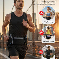 UTOBEST Running Hydration Belt with 2 Soft Flasks, 6-Pocket Waist Pack B5