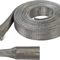 Electriduct 3/4" Tinned Copper Metal Braid Sleeving Flexible EMI RFI Shielding Wire Mesh (0.48" Diameter) - 25 Feet