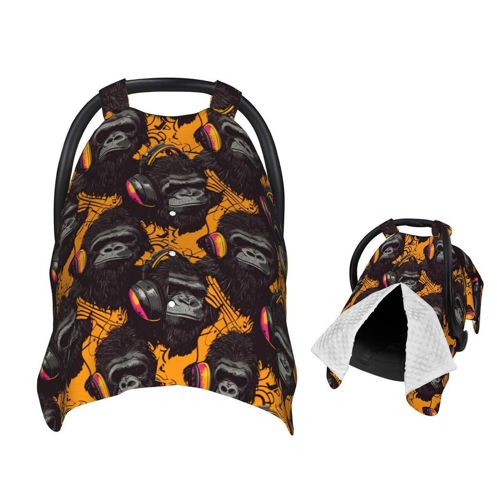 Muishi Music Gorilla Baby Car Seat Canopy Nursing Cover for Newborn Car Seat Breastfeeding Covers Blanket Newborn Shower Gift