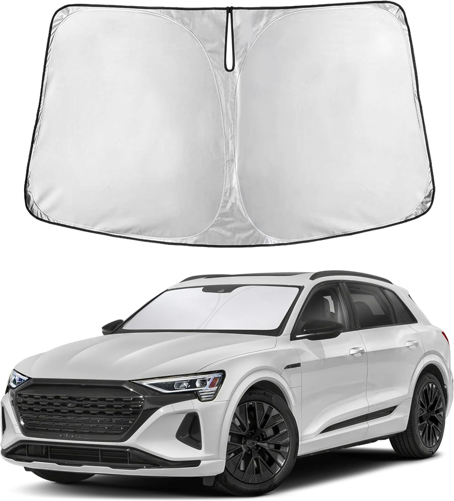 EcoNour Windshield Sunshade Compatible for Audi Q8 E-Tron 2019-2024 2025 2026, Sun Visor for Front Windshield & Window Sun Shade Cover, UV Heat Blocker & Protector, Car Accessories