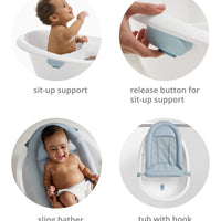 Skip Hop Wave 4 en 1 Grow with Baby Bañera para Bebé con Hamaca y Respaldo