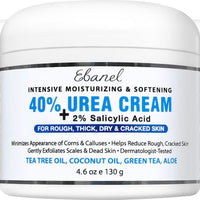 Ebanel Urea Cream 40% plus Salicylic Acid 2% for Dry Cracked Feet Skin, 3PK