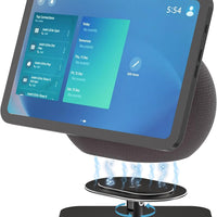 Almoz Adjustable Stand for Echo Show 8/11 (2025 Release) Display, Solid Aluminum Holder with Tilt and Swivel, No-Mount Compact Desktop Design, Anti-Slip Table Stand Without Blocking Audio (Black)