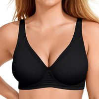 OEAK Womens Jelly Bras Wireless Deep V Comfy Push Up Tshirt Bras CRB L