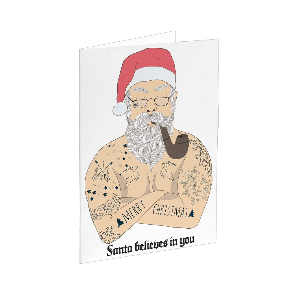 Traditional Holiday Christmas Cards - 24 Cards w/White Envelopes - Personalized Stationery Printed in the USA by RitzyRose (Santa Believes In You)