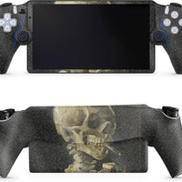 Glossy Glitter Gaming Skin Compatible with PS5 Portal Remote Player - Skull with Cigarette - Premium 3M Vinyl Protective Wrap Decal Cover - Easy to Apply | Crafted in The USA by MightySkins