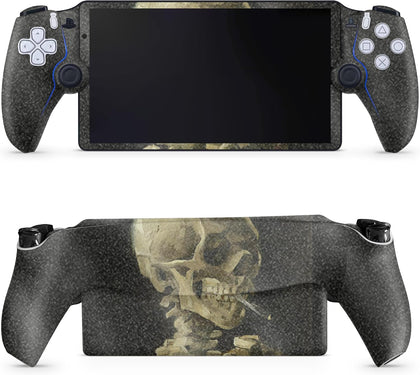 Glossy Glitter Gaming Skin Compatible with PS5 Portal Remote Player - Skull with Cigarette - Premium 3M Vinyl Protective Wrap Decal Cover - Easy to Apply | Crafted in The USA by MightySkins