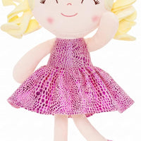 Gloveleya Soft Dolls Plush Figure Skin Glitter Rose Red Dress Baby Doll Gift 12inches