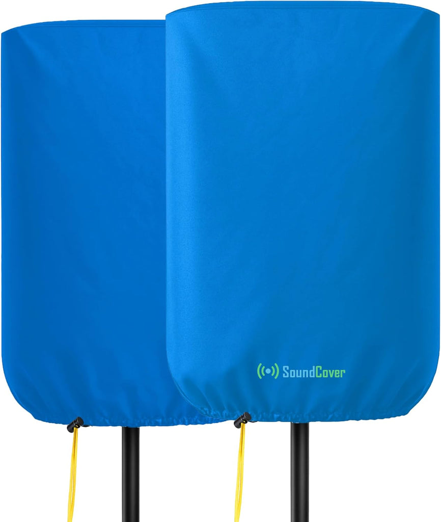 SoundCover Professional Grade 600D Protective Cover for Stand Mounted 12" PA/DJ Powered Speaker - Blue - Includes a 420D Storage Bag and reinforced yellow Paracord 700 draw cord