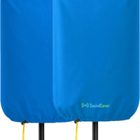 SoundCover Professional Grade 600D Protective Cover for Stand Mounted 15" PA/DJ Powered Speaker - Blue - Includes a 420D Storage Bag and reinforced yellow Paracord 700 draw cord