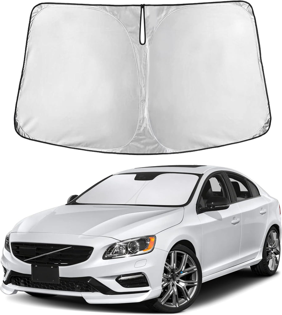 EcoNour Windshield Sunshade Compatible for Volvo S60 2011-2016 2017 2018, Sun Visor for Front Windshield & Window Sun Shade Cover, UV Heat Blocker & Protector, Car Accessories