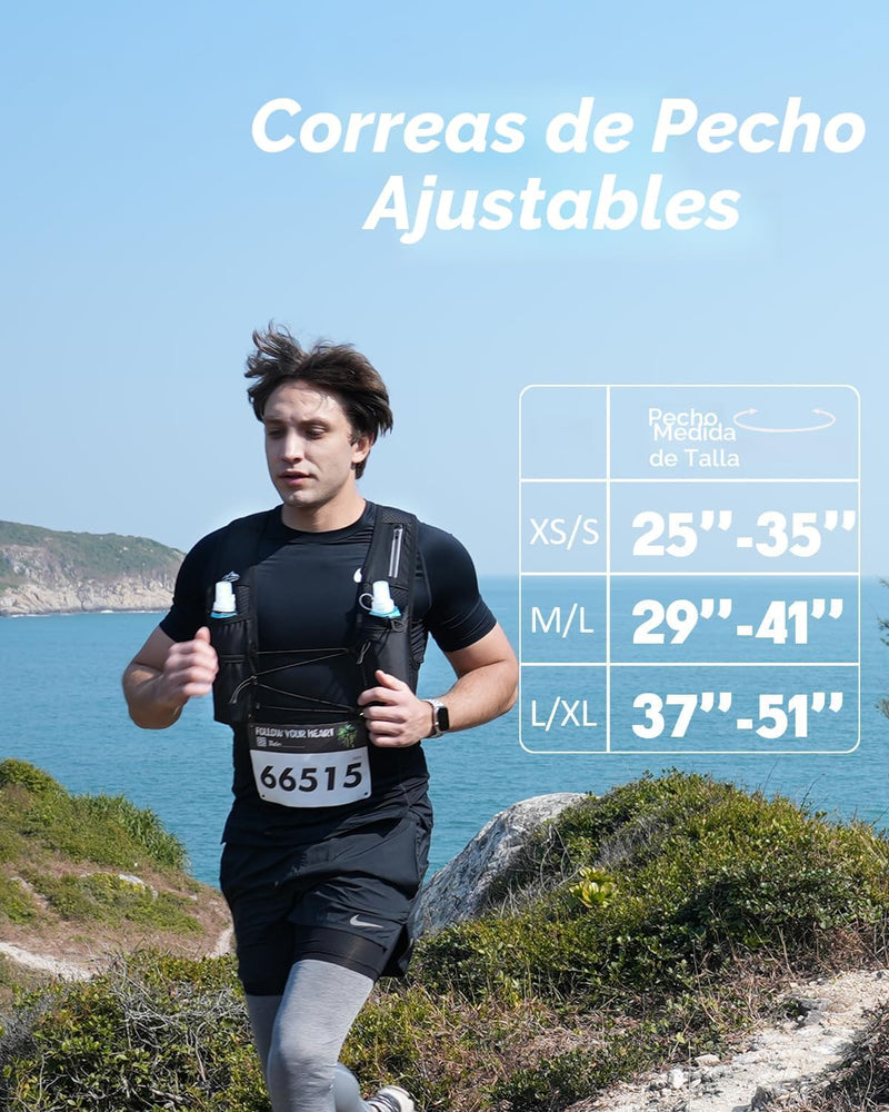 Chaleco de correr para mujeres y hombres, patente de EE. UU., correas ajustables para el