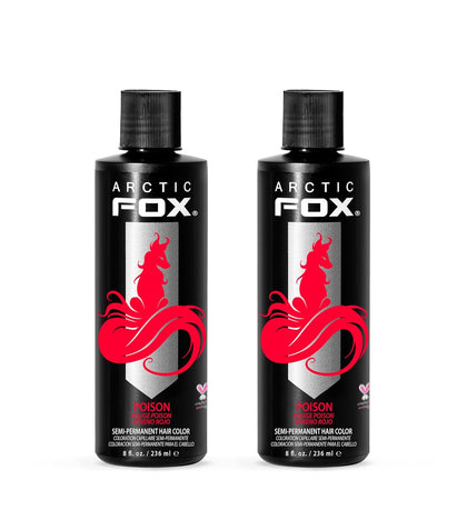 ARCTIC FOX Semi-Permanent Hair Dye Poison - Vegan, Ammonia-Free - 2 x 8 oz