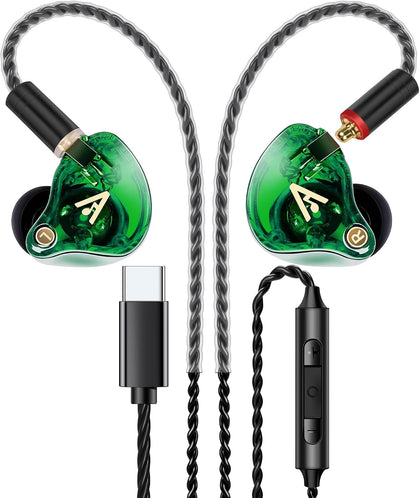 Audiovance Vibes 202MC USB-C HiFi Wired Earbuds, Type-C Headphones with Mic
