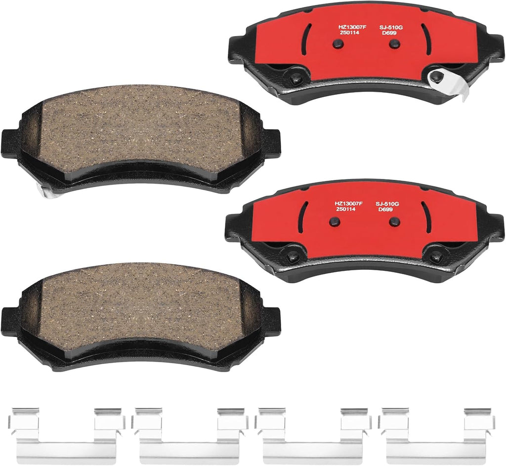 HECHENQICHE D699 Front Ceramic Brake Pads Kit Fit For Oldsmobile Aurora 1997-1999, For Aurora 2001-2003, For Intrigue 1998-2002, For Silhouette 1997-2004, For Chevrolet Impala 2000-2005