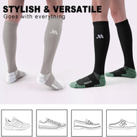musesox Compression Socks for Women and Men,15-20 mmHg Support(3 Pairs)