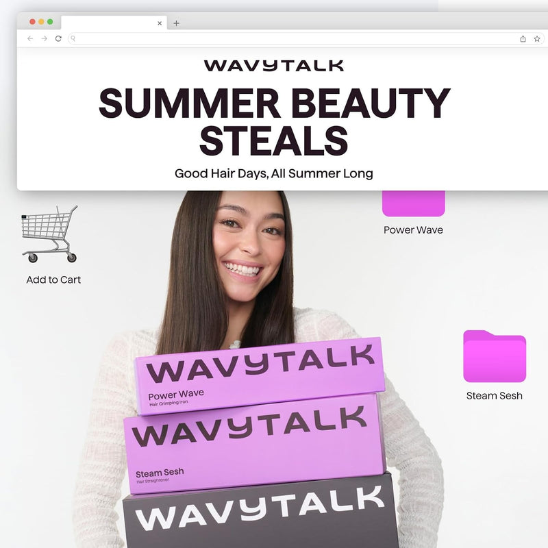 Wavytalk Cepillo Térmico, Cepillo Redondo Calentado de 1 1/2 Pulgadas con Cabeza Desmontable, Bolsa de Terciopelo y Doble Voltaje para Viajes, Fácil de Crear Look de Peina