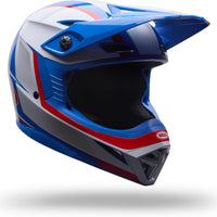 BELL Youth MX-10 MIPS Spiral Dirt Bike Helmet - White/Red/Blue, Youth Medium