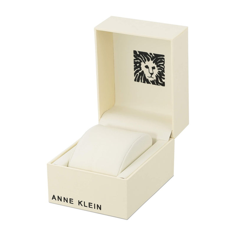 Reloj de pulsera para mujer Anne Klein con diseño bicolor, resistente al agua, esfera plateada y pulsera de metal