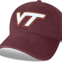Legacy NCAA Officially Licensed Baseball Hat, Virginia Tech Hokies, Lightweight Cap for Men & Women, Relaxed Twill Adjustable (EZA), Maroon, One Size Fits Most, Adjustable Fabric Closure