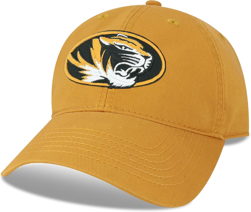 Legacy NCAA Officially Licensed Baseball Hat, Missouri Tigers, Lightweight Cap for Men & Women, Relaxed Twill Adjustable (EZA), Mustard, One Size Fits Most, Adjustable Fabric Closure