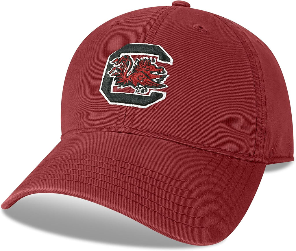 Legacy NCAA Officially Licensed Baseball Hat, South Carolina Fighting Gamecocks, Lightweight Cap for Men & Women, Relaxed Twill Adjustable (EZA), Garnet, One Size Fits Most, Adjustable Fabric Closure