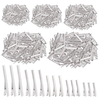 Swpeet 270Pcs 5 Sizes Alligator Hair Clips Assortment Kit, for Metal Duck Bill Hair Clips Flat Top Single Prong Hairpins for Hair Styling DIY Accessories