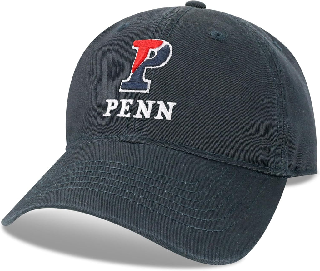 Legacy NCAA Officially Licensed Baseball Hat, Pennsylvania Quakers, Lightweight Cap for Men & Women, Relaxed Twill Adjustable (EZA), Navy, One Size Fits Most, Adjustable Fabric Closure
