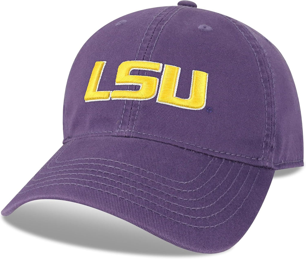 Legacy NCAA Officially Licensed Baseball Hat, LSU Tigers, Lightweight Cap for Men & Women, Relaxed Twill Adjustable (EZA), Purple, One Size Fits Most, Adjustable Fabric Closure