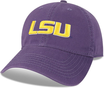 Legacy NCAA Officially Licensed Baseball Hat, LSU Tigers, Lightweight Cap for Men & Women, Relaxed Twill Adjustable (EZA), Purple, One Size Fits Most, Adjustable Fabric Closure