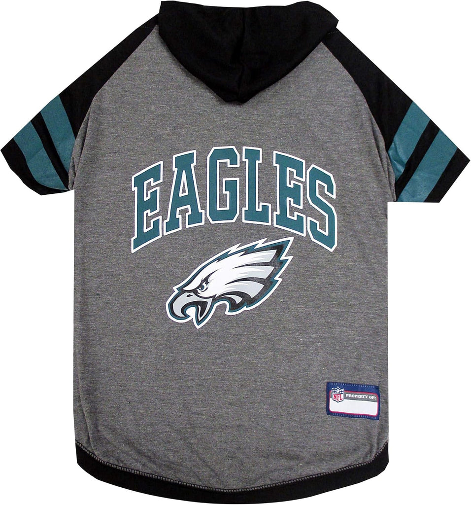 Pets First NFL Philadelphia Eagles Hoodie for Dogs & Cats. | NFL Football Licensed Dog Hoody Tee Shirt, Small| Sports Hoody T-Shirt for Pets | Licensed Sporty Dog Shirt