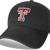 Legacy NCAA Officially Licensed Baseball Hat, Texas Tech Red Raiders, Lightweight Cap for Men & Women, Relaxed Twill Adjustable (EZA), Black, One Size Fits Most, Adjustable Fabric Closure