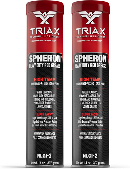 TRIAX Spheron Grease NLGI-2 Lithium Complex, High Temp, Super Heavy Duty | Ultra Tacky, EP, Waterproof | for 5th Wheel,