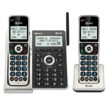 AT&T BL3107-2 DECT 6.0 2-Handset Cordless Phone, Titanium Black