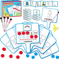 Aizweb Phonemic Awareness,Magnetic Dry Erase Whiteboards with Elkonin Box,Phonics Game,Preschool Kindergarten Speech Therapy Classroom Must Have,Phonological Manipulative Letter Sound Science Reading