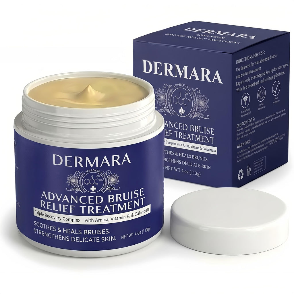 Dermara Bruise Cream, Arnica & Vitamin K Cream for Seniors with Thin Skin - Enhanced with Vitamin C & E for Skin Renewal - 4 Oz (1PC)