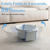 Spluvvly Bañera Plegable Grande para Bebé con Termómetro y Cojín Azul