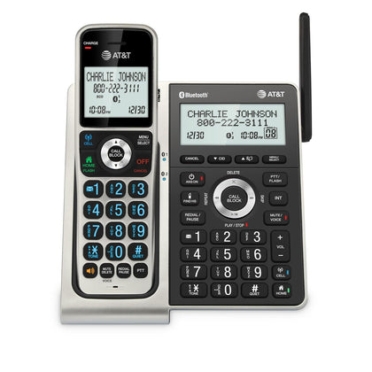 AT&T BL3107 DECT 6.0 Cordless Phone with Bluetooth Connect to Cell, Smart Call Blocker, Digital Answering System, Extended Range, Big Buttons, 1 Handset - Titanium Black