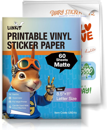 Uinkit Matte Printable Vinyl Sticker Paper 8.5