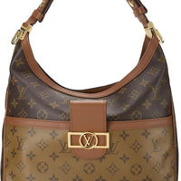 Original Louis Vuitton Pre-loved Monogram Reversed Dauphine Hobo MM, Brown