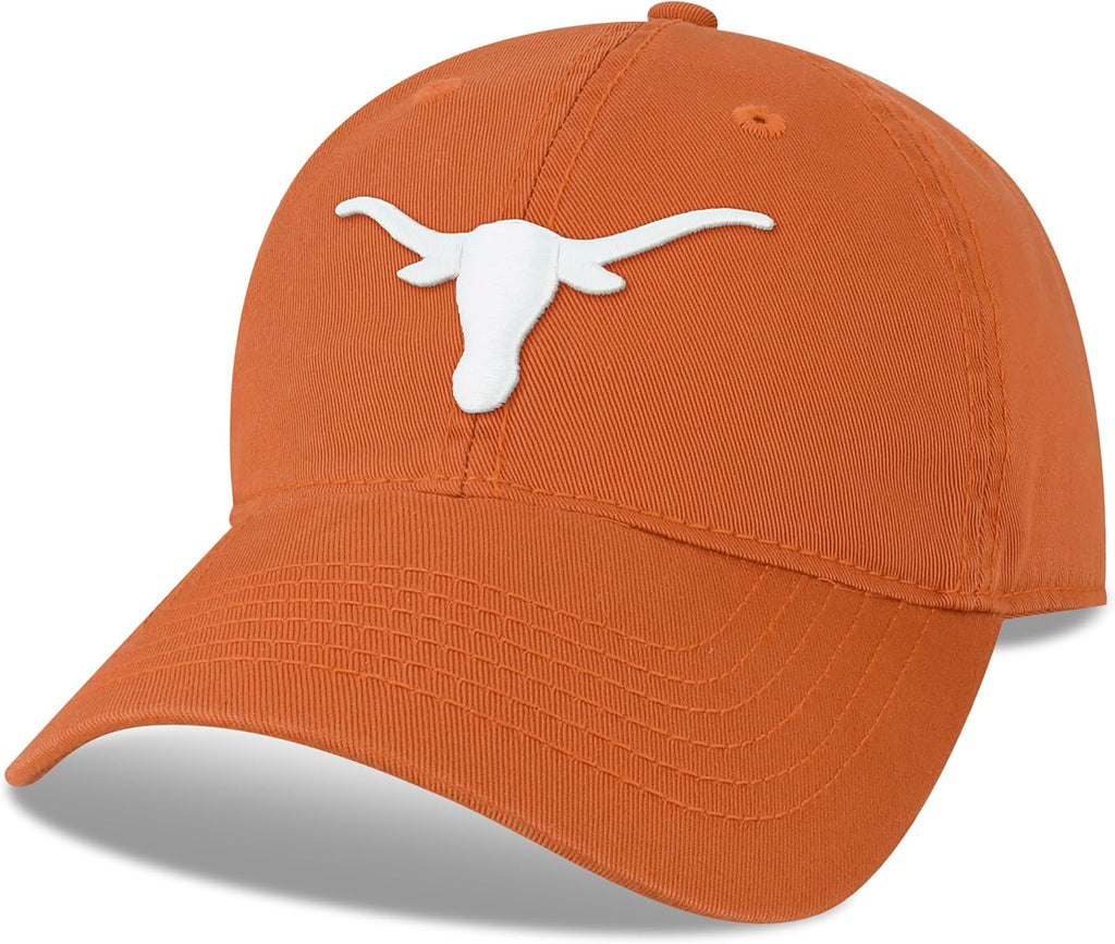 Legacy NCAA Officially Licensed Baseball Hat, Texas Longhorns, Lightweight Cap for Men & Women, Relaxed Twill Adjustable (EZA), Texas Orange, One Size Fits Most, Adjustable Fabric Closure