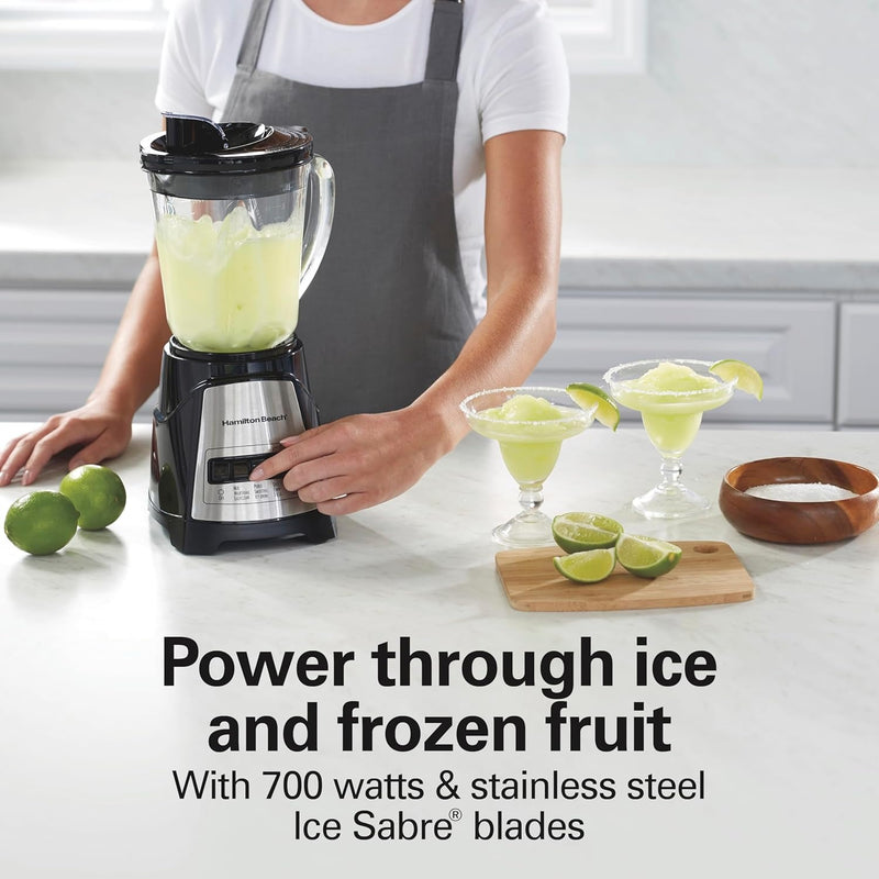 Hamilton Beach Power Elite Wave Action Blender For Smoothies, 40 Oz Glass