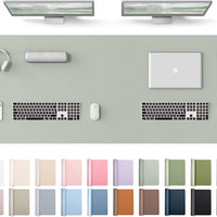 YSAGi Leather Desk Protector, Office Mat, Large Mouse Mat, Non-Slip PU Leather Blotter, Laptop Desk Mat, Waterproof Writing Pad for Office and Home(Grayish Green, 63" x 24")