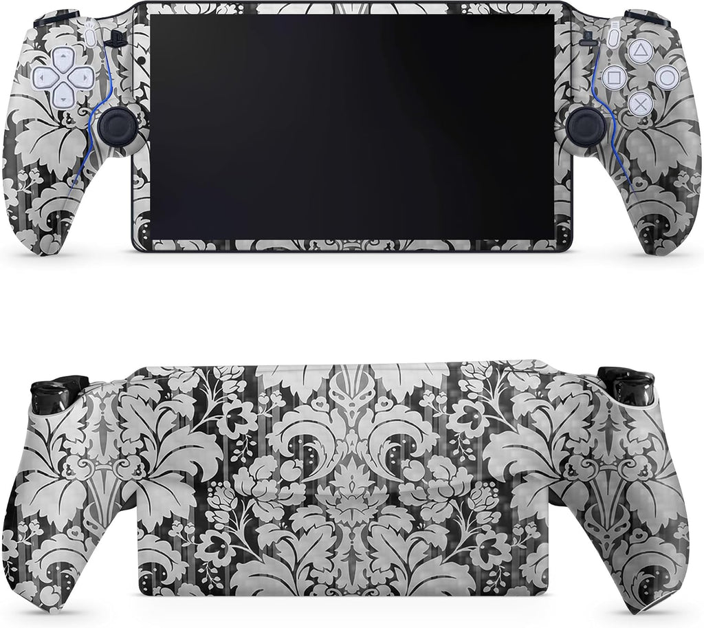 Carbon Fiber Gaming Skin Compatible with PS5 Portal Remote Player - Floral Retro - Premium 3M Vinyl Protective Wrap Decal Cover - Easy to Apply | Crafted in The USA by MightySkins